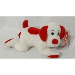 Vtg.Ty Beanie Baby Lovey Dovey The Dog White & Red Version 2004 Valentines Heart